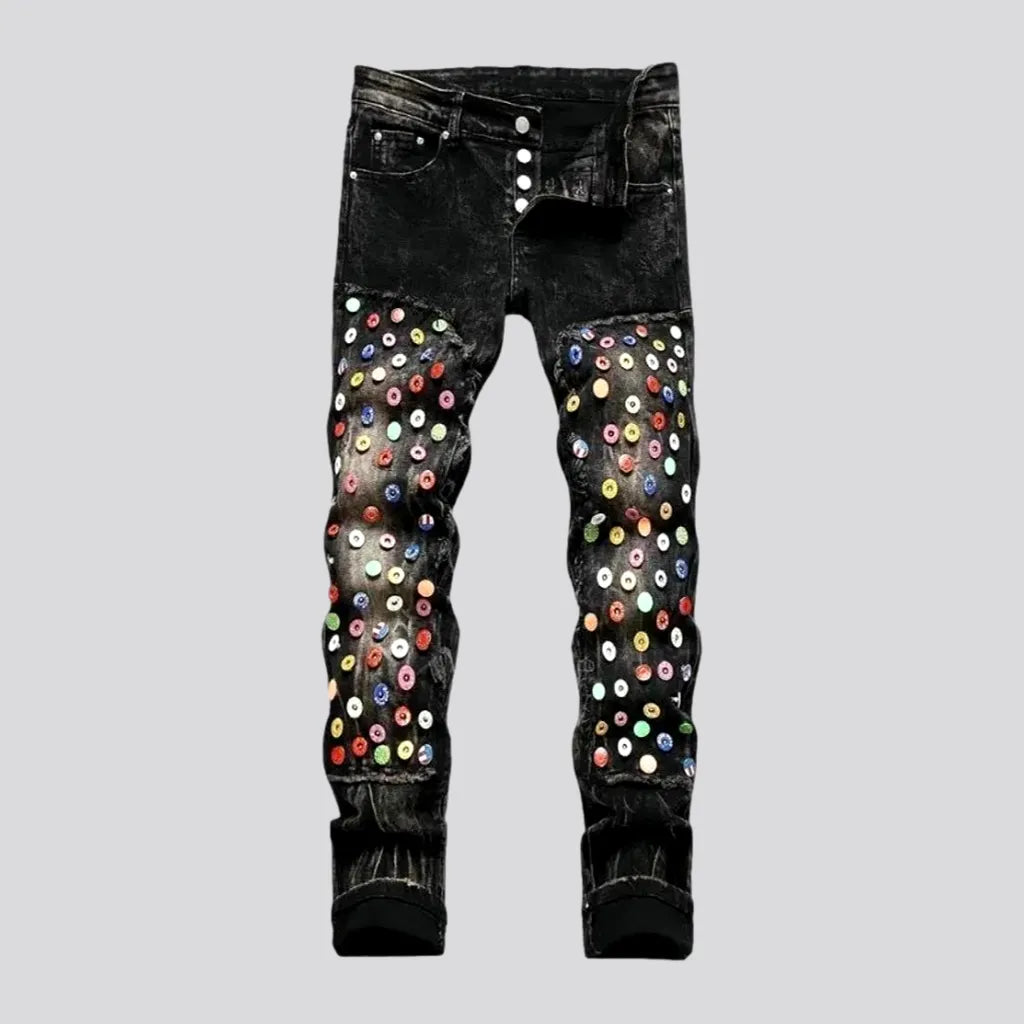 Lightweight Tops Skinny fit vintage acid wash jeans for men