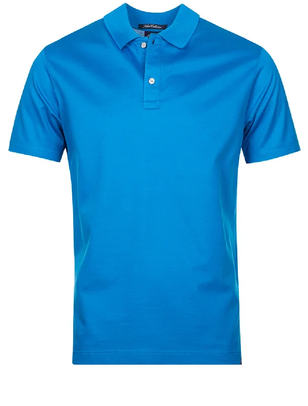 Casual Button-ups Knitted Poloshirt Blue