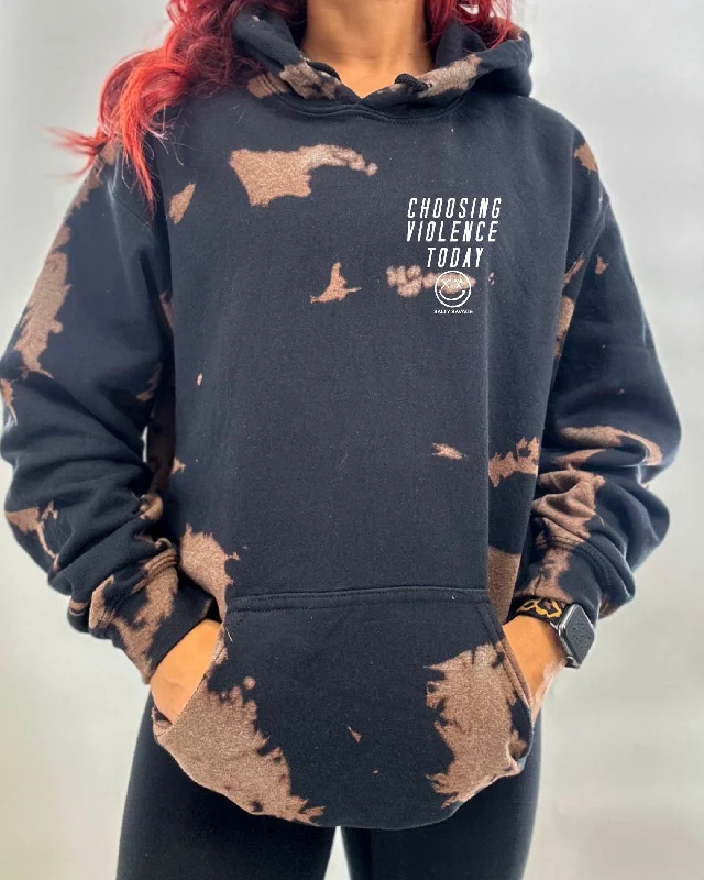 Everyday Jeans Salty Savage Unisex "Choosing Violence Today" Bleach Washed Hoodie | Basic