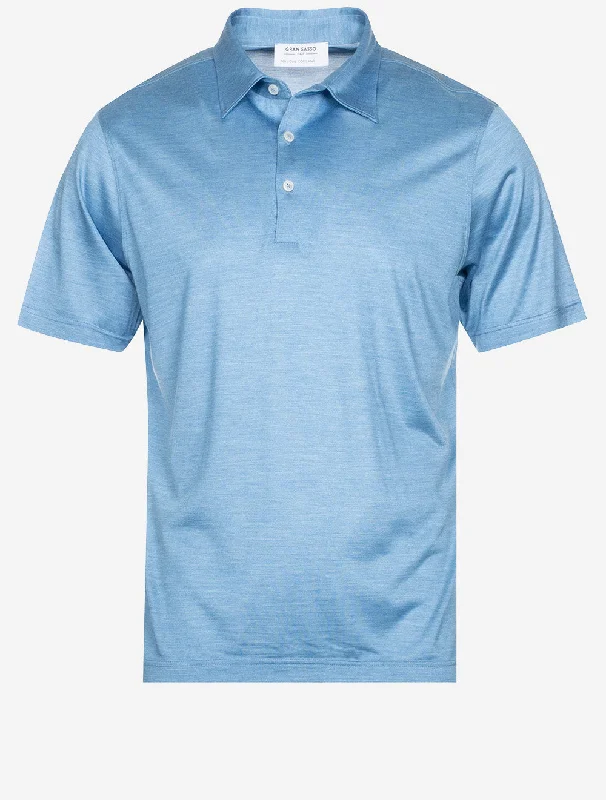 Athletic Gear Silk Polo Blue