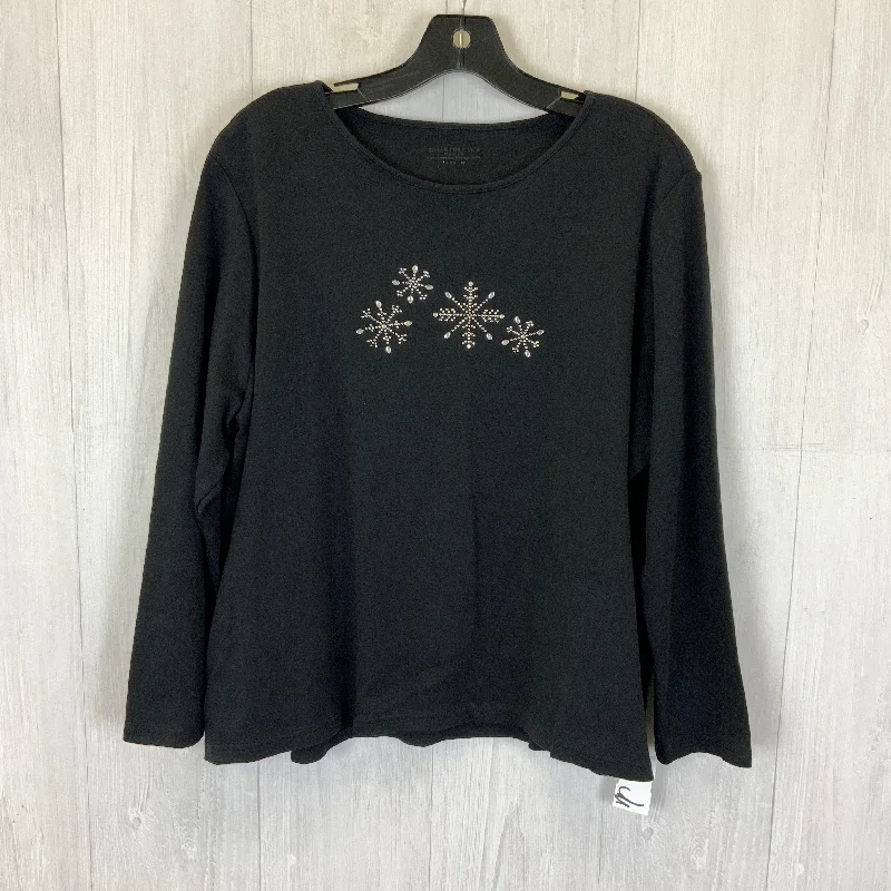 Fashion Bottoms Top Long Sleeve By Charter Club In Black, Size: M