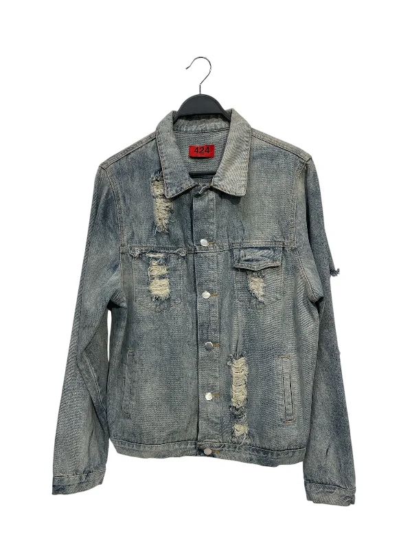 Modern Clothing 424(FourTwoFour)/Denim Jkt/Denim/BLU/DISTRESSED TRUCKER JACKET