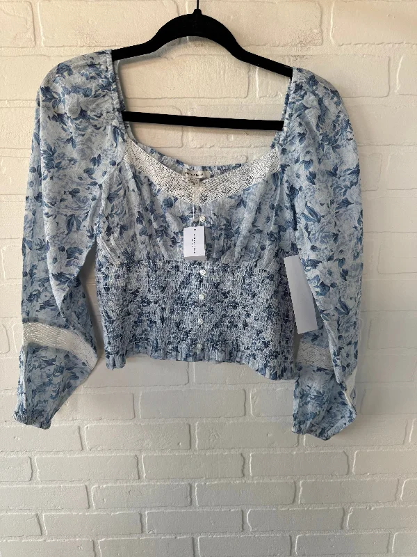 Winter Jackets Top Long Sleeve By American Eagle In Blue, Size: S