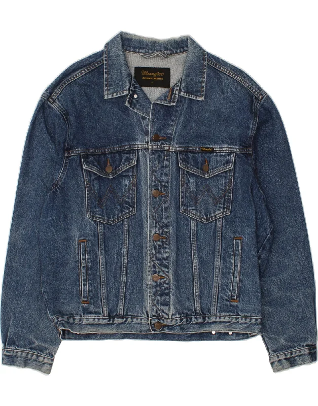 Warm Jackets WRANGLER Mens Denim Jacket UK 42 XL Blue Cotton