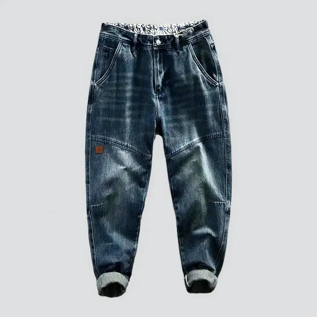 Active Wear Medium-wash men's mid-waist jeans