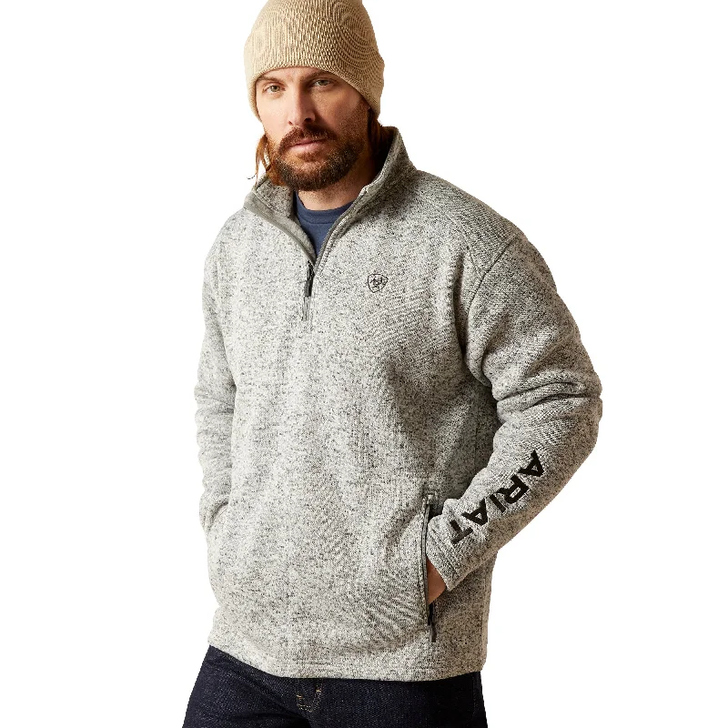 Travel Wear Ariat Nulla Heather Caldwell Logo 1/4 Zip Sweater