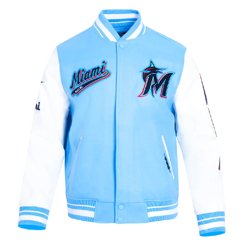 Daily Looks MLB MIAMI MARLINS SCRIPT TAIL MEN'S RIB WOOL VARSITY (UNIVERSITY BLUE/WHITE) Daily Looks MLB MIAMI MARLINS SCRIPT TAIL MEN'S RIB WOOL VARSITY (UNIVERSITY BLUE/WHITE)