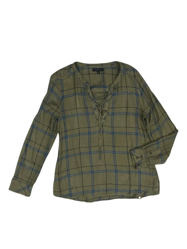 Urban Looks Top Long Sleeve By Sanctuary In Plaid Pattern, Size: Xl