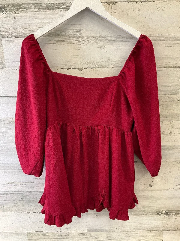 Urban Tees Top Long Sleeve By Entro In Red, Size: L