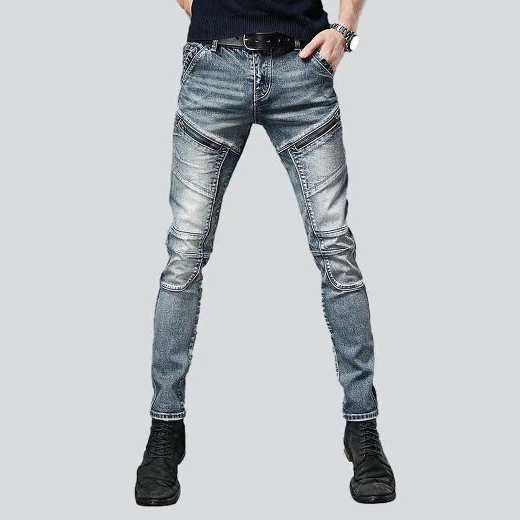 Summer Trends Biker jeans with diagonal pockets