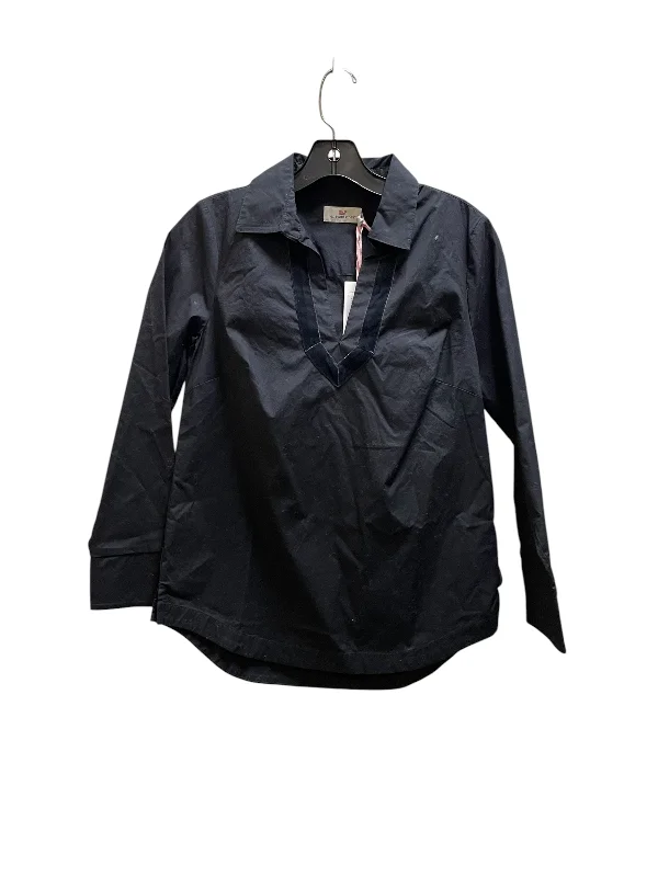 Travel Wear Top Long Sleeve By Vineyard Vines In Black, Size: Xxs