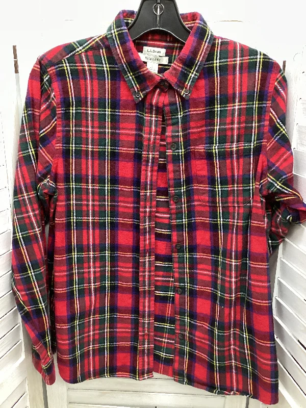 Active Styles Top Long Sleeve By L.l. Bean In Plaid Pattern, Size: S