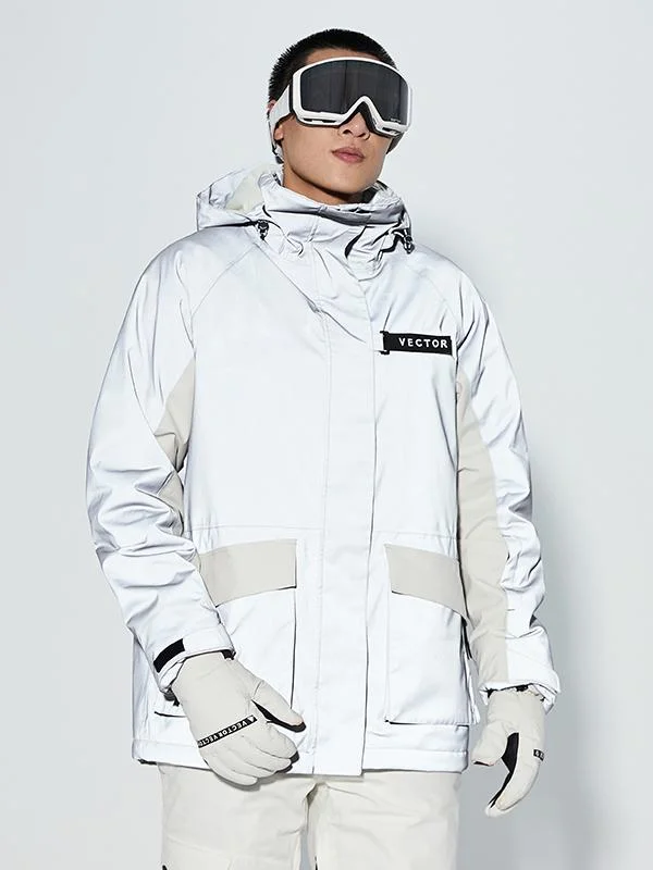 Street Outfit Men's Vector Winter Invitation Reflective Colorblock Snow Jacket