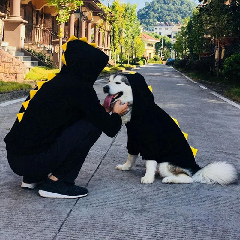 Fashion Jeans Cartoon Matching Costume Clothes for Large Pets and Owner