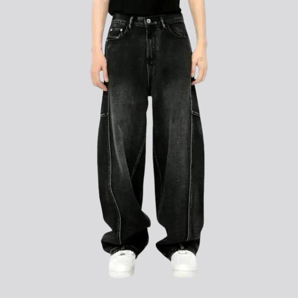 Lightweight Fabrics Mid rise baggy vintage men's jeans