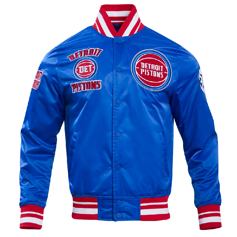 Designer Pieces NBA DETROIT PISTONS RETRO CLASSIC MEN'S RIB SATIN JACKET (ROYAL BLUE/RED) Designer Pieces NBA DETROIT PISTONS RETRO CLASSIC MEN'S RIB SATIN JACKET (ROYAL BLUE/RED)