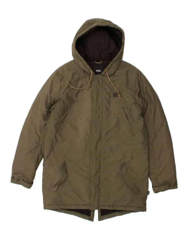 Everyday Jeans VANS Mens Hooded Parka Jacket UK 40 Large Khaki Polyester