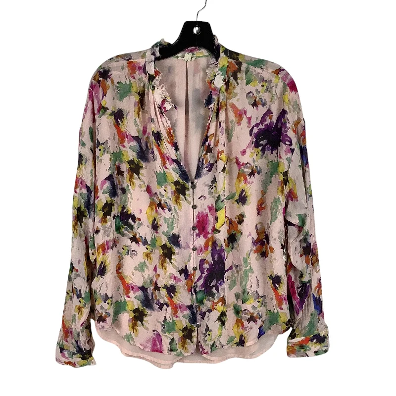Versatile Wear Top Long Sleeve By Pilcro In Floral Print, Size: Xl
