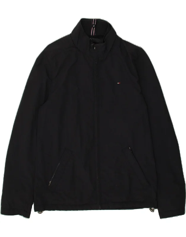 Smart Casual Wear TOMMY HILFIGER Mens Bomber Jacket UK 38 Medium Navy Blue Polyester