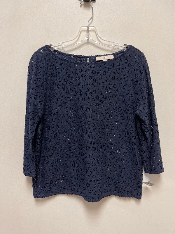 Outdoor Gear Top 3/4 Sleeve By Loft In Navy, Size: M