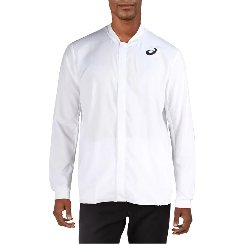 Layered Clothing ASICS Mens Club Woven Jacket, White, Large (Regular)