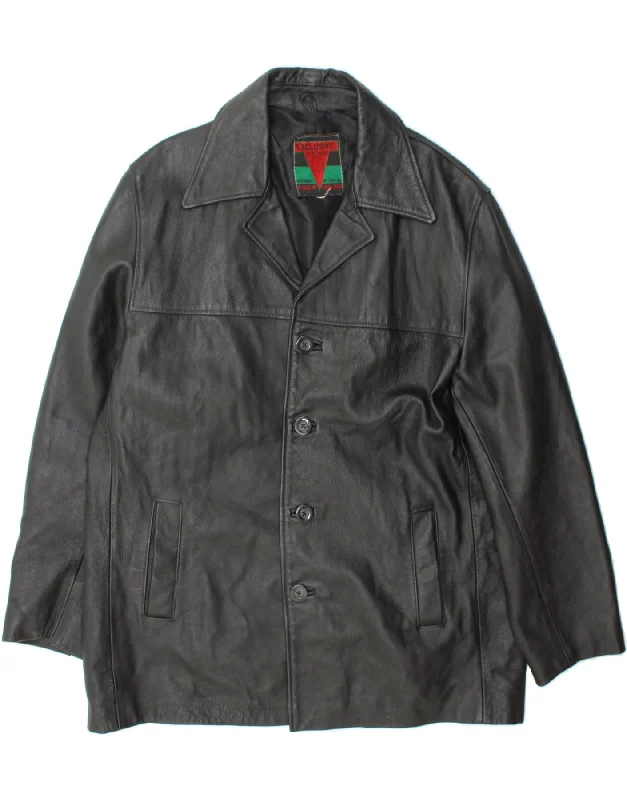 Versatile Wear VINTAGE Mens Leather Jacket UK 44 2XL Black Leather
