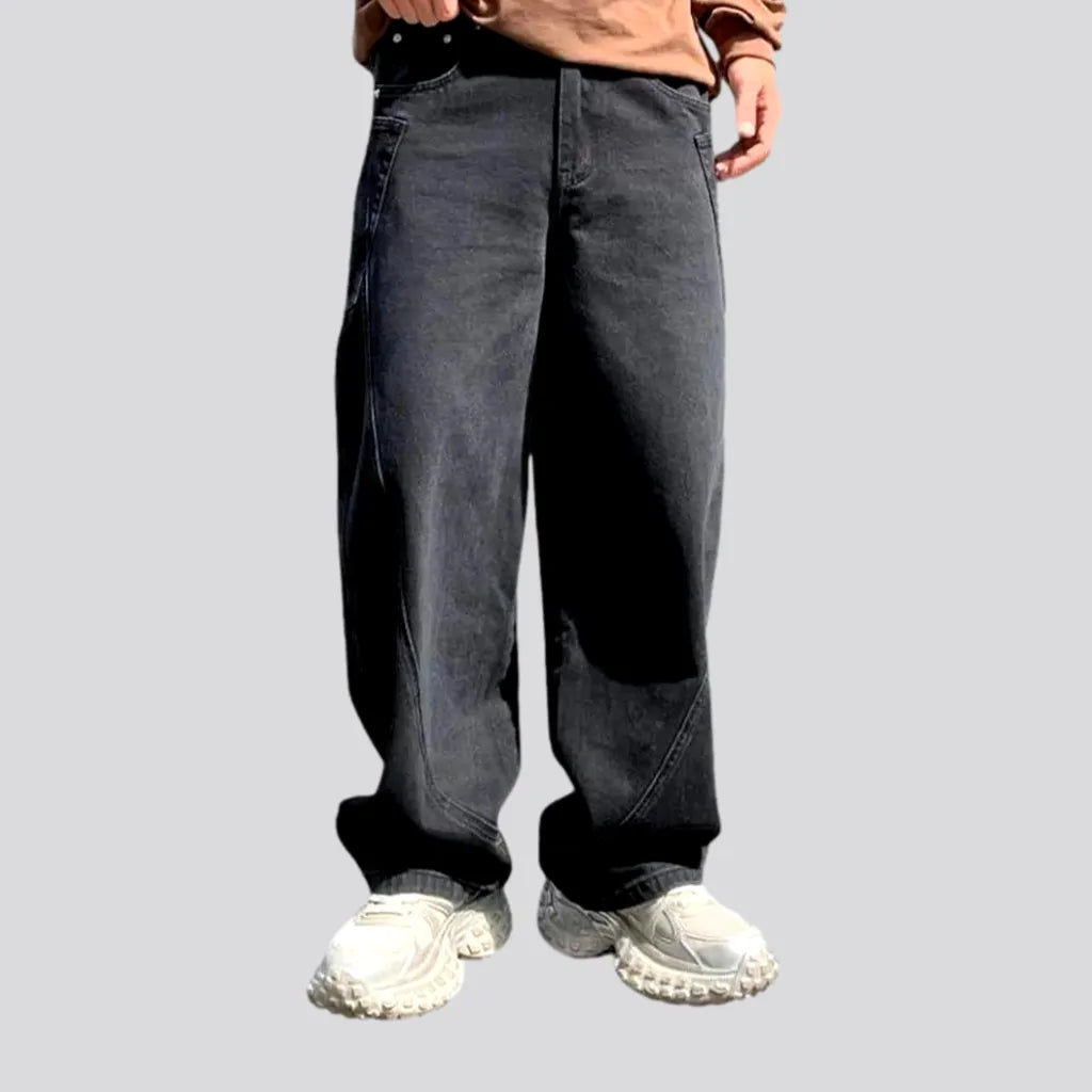 Travel Wardrobe Comfortable baggy fit boho men's denim pants