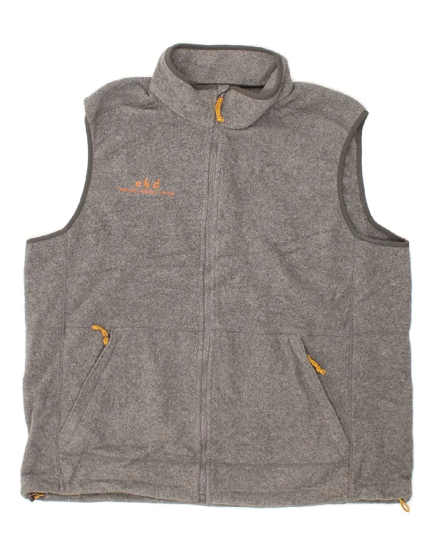 Smart Wear L.L.BEAN Mens Fleece Gilet UK 42 XL Grey Polyester