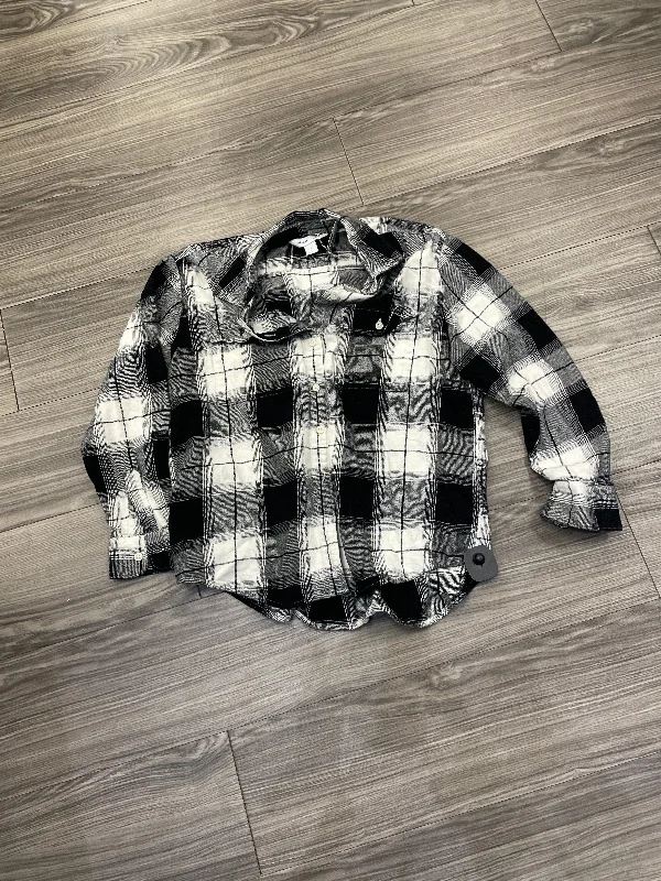 Travel Wardrobe Top Long Sleeve By Old Navy In Plaid Pattern, Size: M