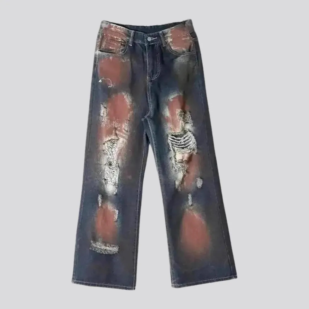 Relaxed Jackets Baggy fit distressed men's jeans