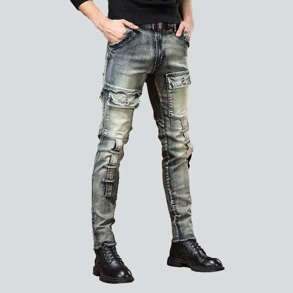 Urban Jackets Flap pocket men's biker jeans