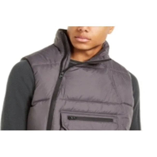 Relaxed Looks American Stitch Men's Side Zip Puffer Vest Gray Size X-Large
