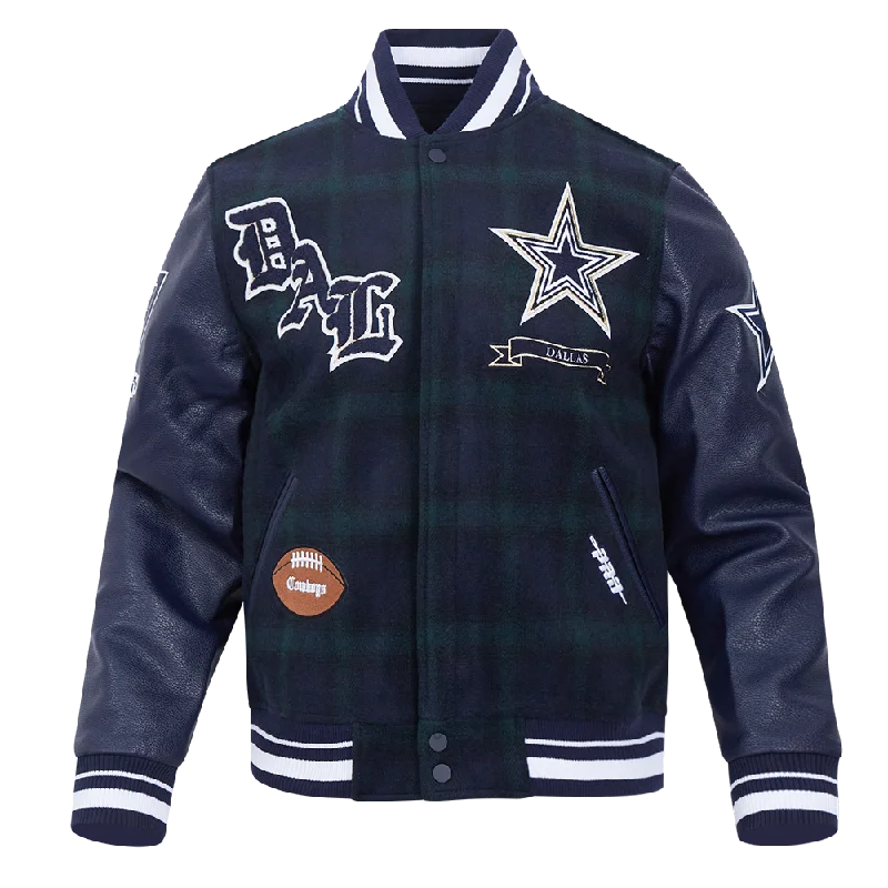 Casual Trousers NFL DALLAS COWBOYS PRO PREP PLAID WOOL VARSITY JACKET (FOREST GREEN/MIDNIGHT NAVY) Casual Trousers NFL DALLAS COWBOYS PRO PREP PLAID WOOL VARSITY JACKET (FOREST GREEN/MIDNIGHT NAVY)