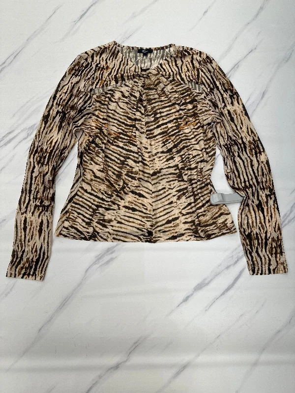 Summer Trends Top Long Sleeve By Rails In Animal Print, Size: L