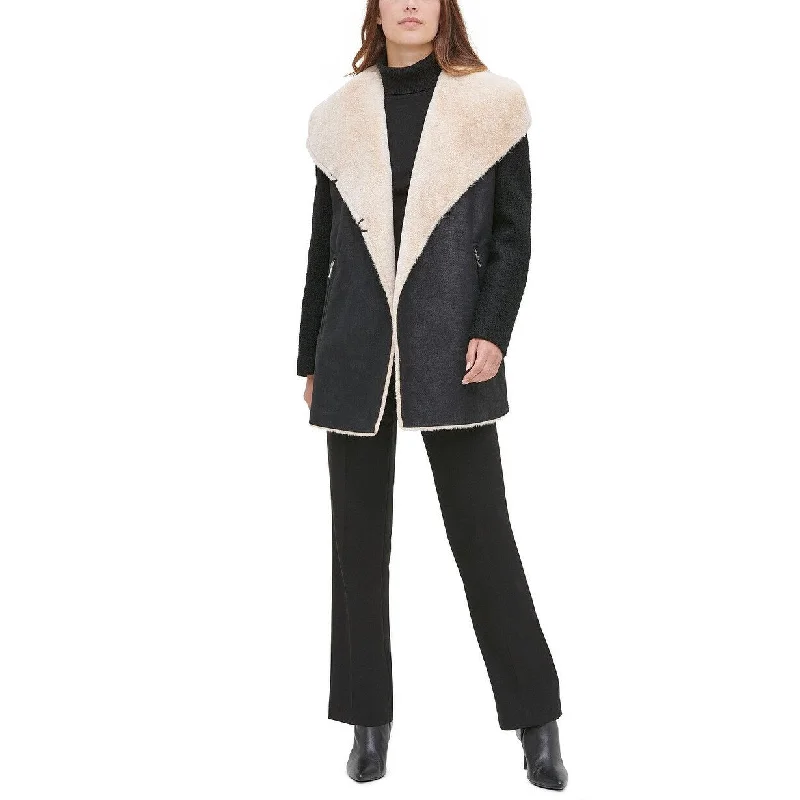 Cool Jackets Calvin Klein Women's Faux Fur Faux Suede Jacket Black Size X-Large