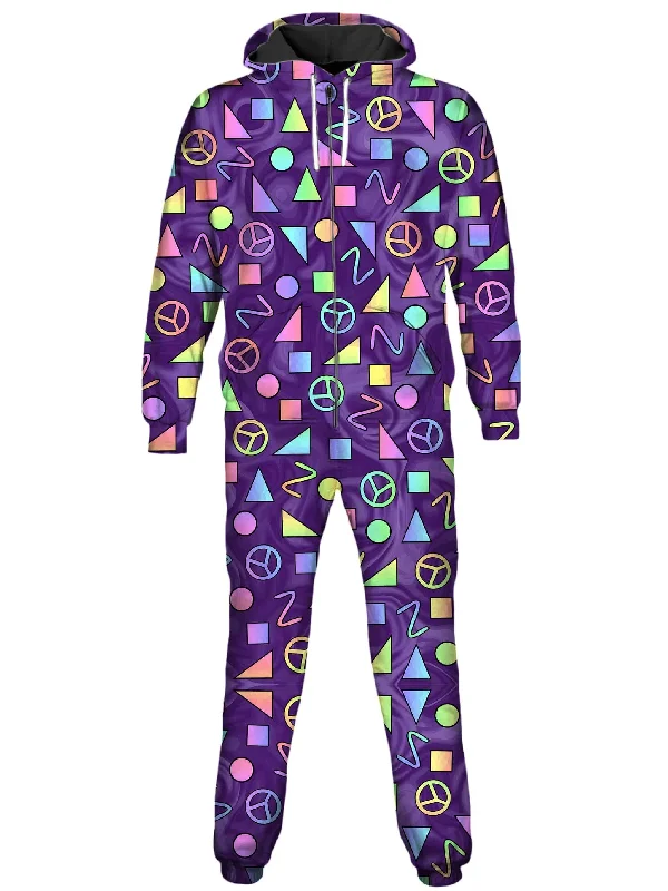 Casual Shirts Retro Shapes Peace Symbols Purple Onesie