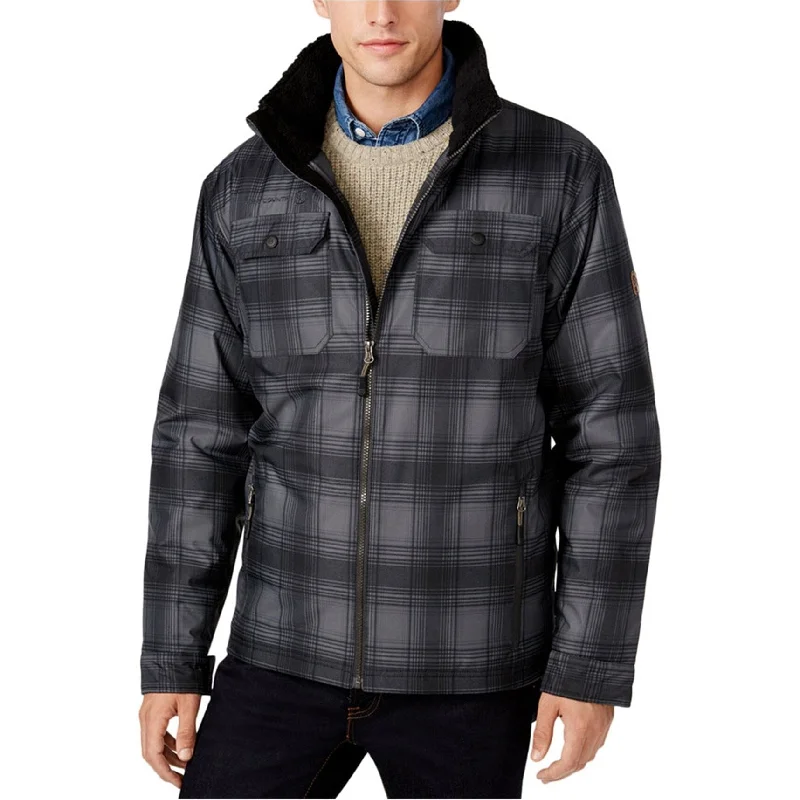 Layered Styles Free Country Mens Plaid Canvas Utility Parka Coat