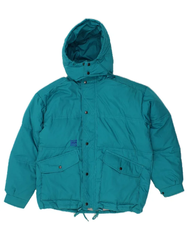 Versatile Wear VINTAGE Mens Hooded Padded Jacket UK 42 XL Blue