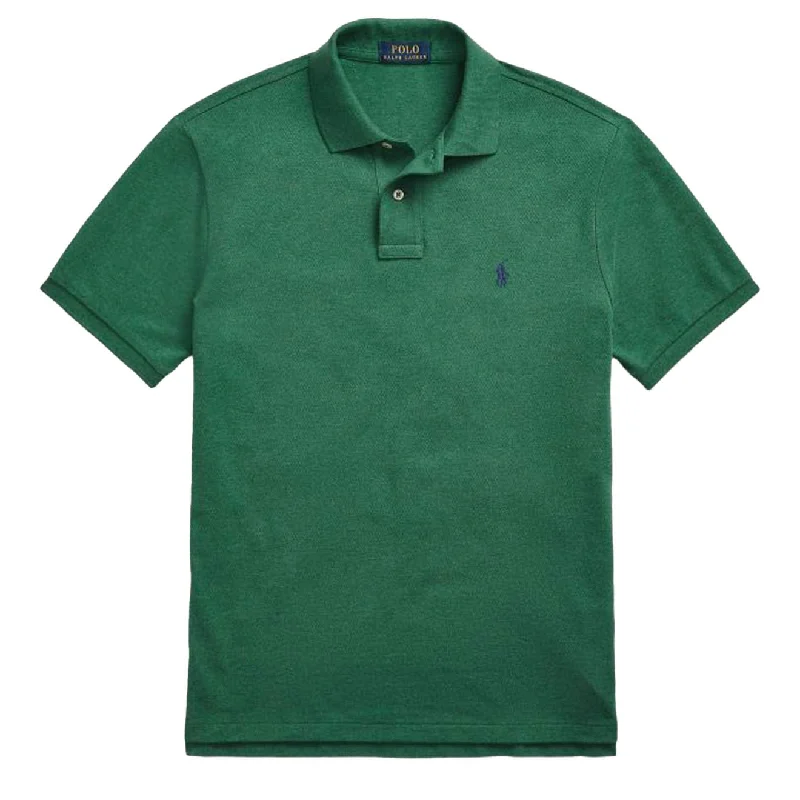Warm Sweaters Polo Ralph Lauren Custom Slim Fit Mesh Polo Shirt Green Heather