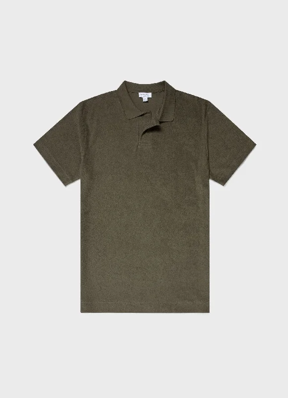 Classic Styles Men's Towelling Polo Shirt in Hunter Green