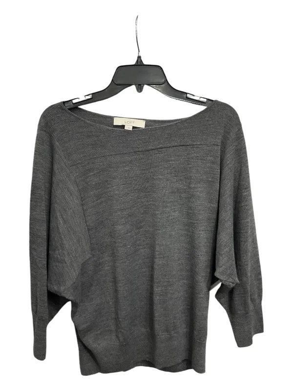 Designer Casuals Top Long Sleeve Basic By Loft In Grey, Size: L