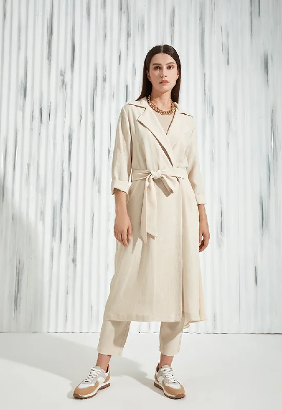 Everyday Jeans Solid Textured Long Jacket