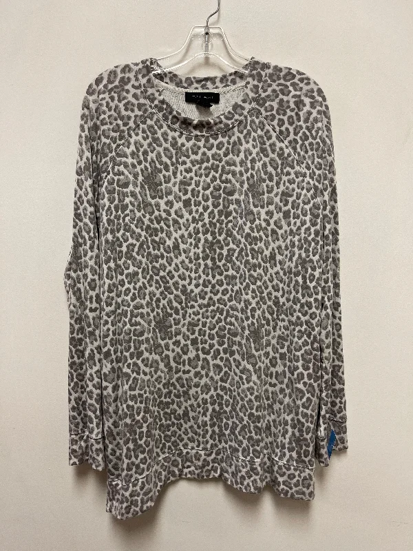 Bold Colors Top Long Sleeve By Tahari By Arthur Levine In Grey, Size: Xl