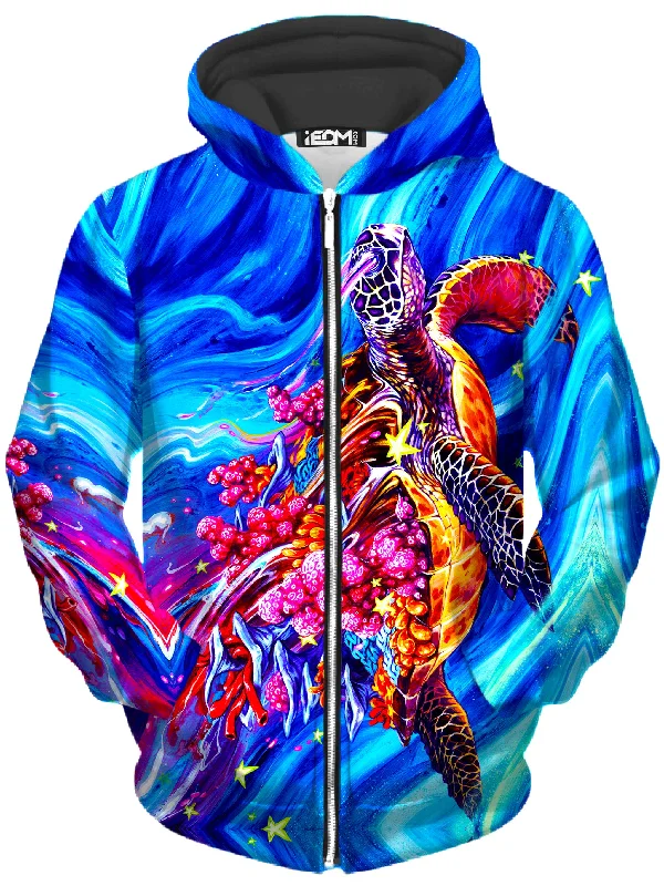 Sporty Jackets Cosmic Turtle Unisex Zip-Up Hoodie
