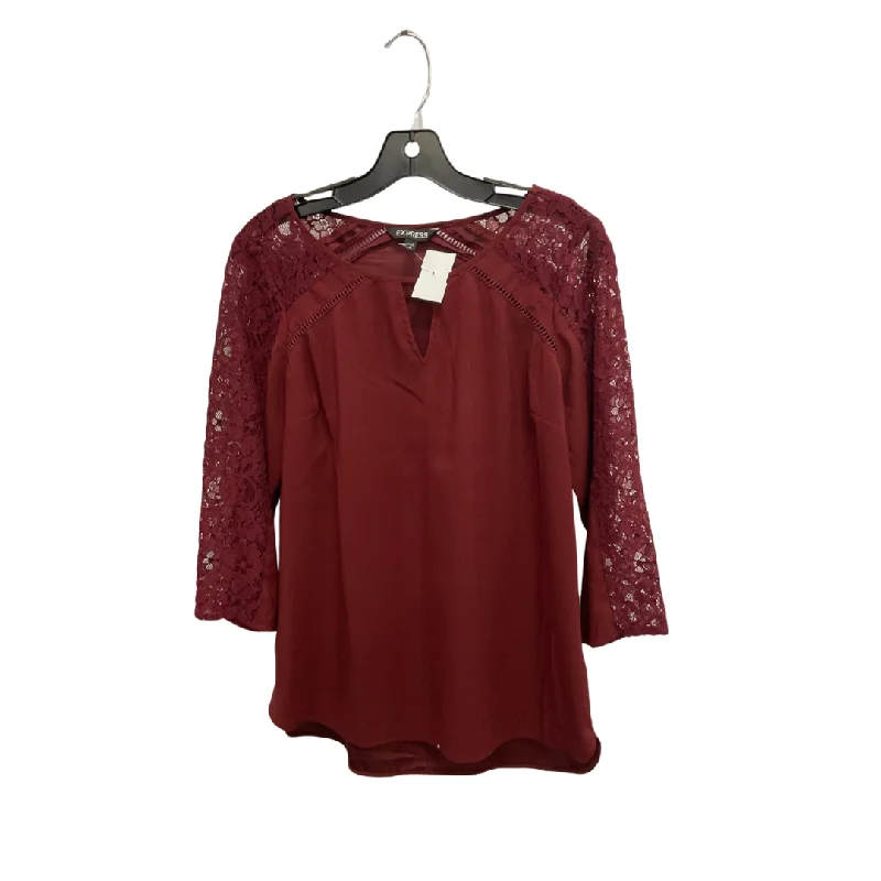 Comfy Tops Top Long Sleeve By Express In Red, Size: M