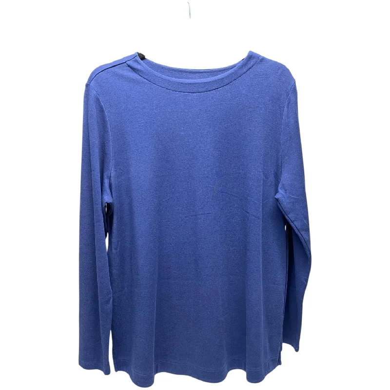 Street Outfit Top Long Sleeve Basic By J. Jill In Blue, Size: L