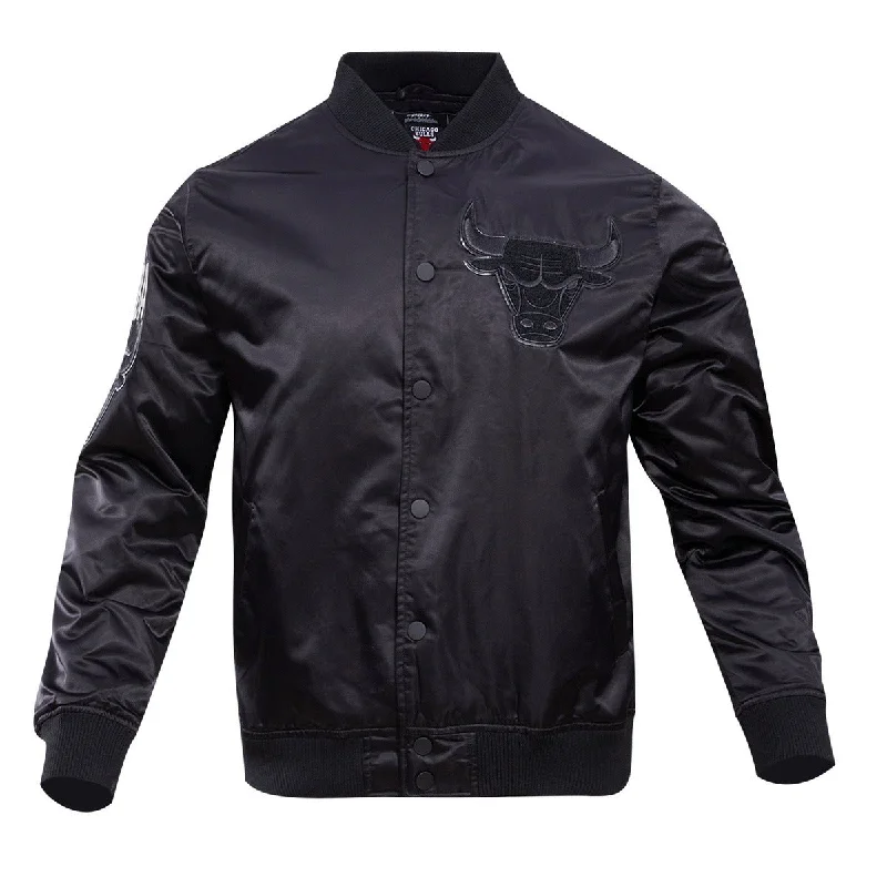 Everyday Jeans NBA CHICAGO BULLS TRIPLE BLACK MEN'S SATIN JACKET (BLACK)