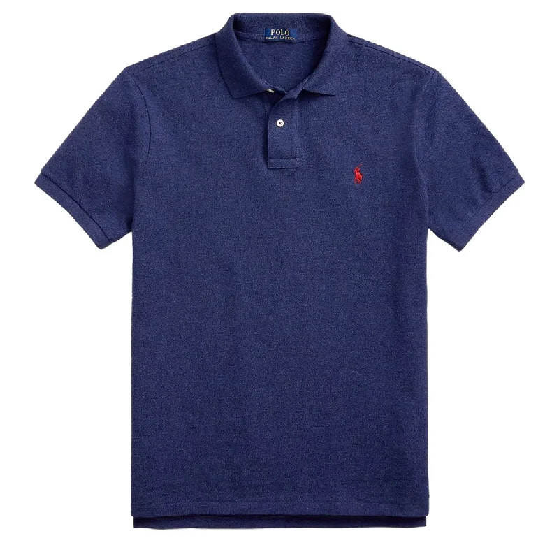 Smart Casual Wear Polo Ralph Lauren Custom Slim Fit Mesh Polo Shirt Spring Navy Heather