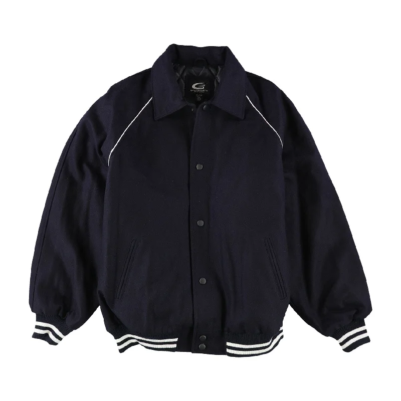 Casual Button-ups G-III Sports Mens Wool Bomber Jacket, Blue, XX-Large