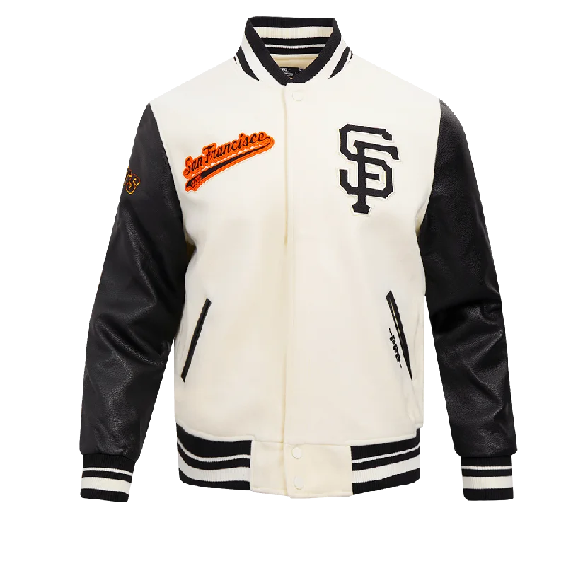 Minimalist Pieces MLB SAN FRANCISCO GIANTS SCRIPT TAIL MEN'S RIB WOOL VARSITY (EGGSHELL/ BLACK) Minimalist Pieces MLB SAN FRANCISCO GIANTS SCRIPT TAIL MEN'S RIB WOOL VARSITY (EGGSHELL/ BLACK)